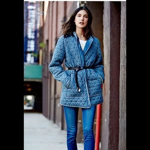 Free people chambray Quilted Jacket